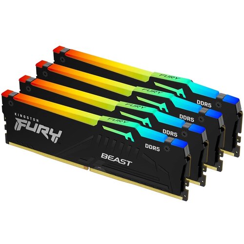 DIMM DDR5 128GB (4x32GB kit) 5200MT/s KF552C40BBAK4-128 FURY Beast Black RGB XMP Cene