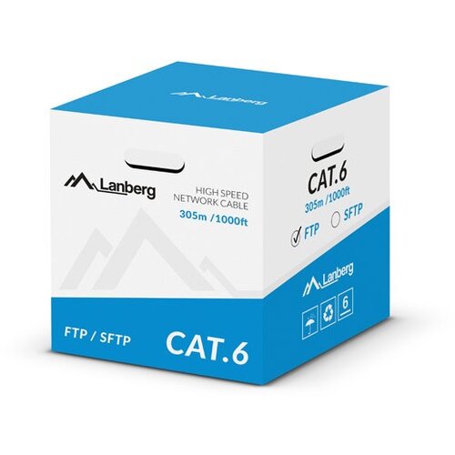 Lanberg BOBINA CAT.6 FTP 305M TOLID CU CPR + FLUK, (20754697) Cene