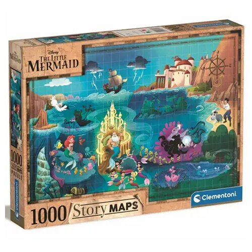 Clementoni 1000-delna zemljevidna sestavljanka Disney: Mala morska deklica - Cene