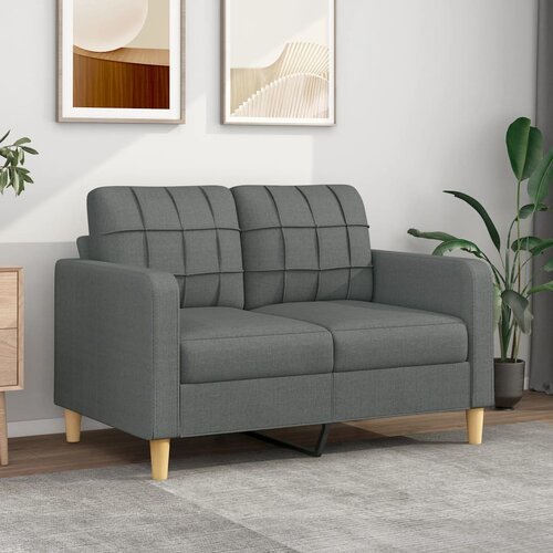  The Living Store Dvosed temno siv 120 cm blago - Kavč Dvosed, (21440427) Cene