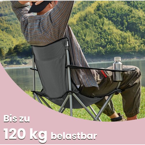 Songmics Set kamping stolov 2 kosa 52x84x81 cm siva, (5000248904) Slike