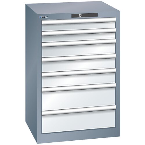 LISTA Predalnik s 7 predali, ŠxGxV 564 x 572 x 850 mm, kovinsko siv / svetlo siv Cene