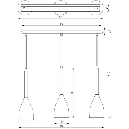  Luster na sajli MUZA 3xE27/60W/230V Slike