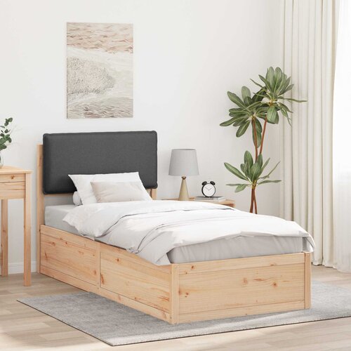 vidaXL Posteljni okvir z oblazinjenim vzglavjem Temno siva 80 x 200 cm Cene