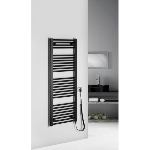 Aqualine kupatilski električni radijator direct-e 400W 132x45 cm mat crne boje Slike