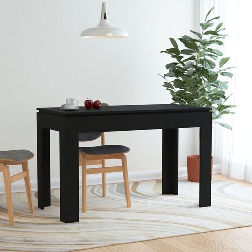vidaXL Jedilna miza črna 120x60x76 cm iverna plošča Cene