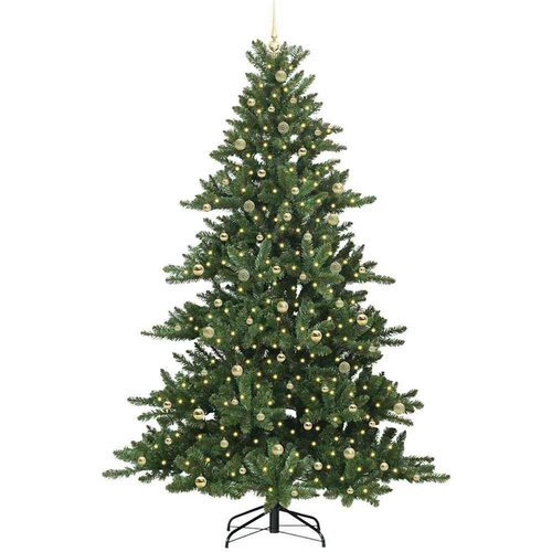 VidaXL Umjetno božićno drvce s nogom with LEDs s stalakom 240cm PVC Slike