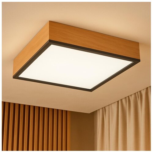  plafonsko svetlo oak square 4xE27/15W/230V 39x39 cm hrast/crna Cene
