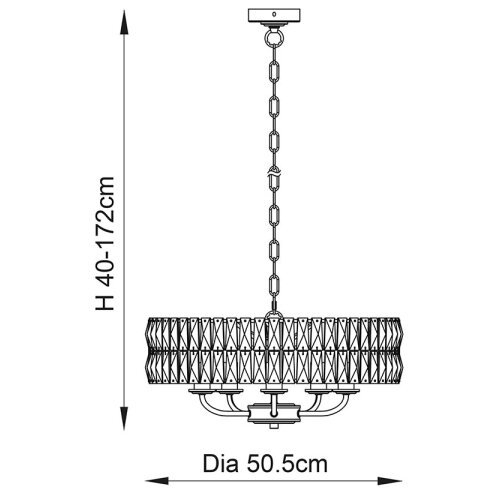 Endon 104467 - Luster na lancu CLIFTON 5xE14/6W/230V, sjajni hrom/prozirno staklo Slike
