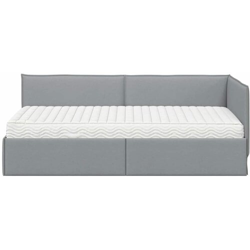  Kutni krevetni okvir s madracem 2 kom. Svijetlo siva Svjetlosiva 100 x 200 cm Slike