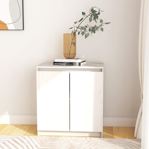 vidaXL TV omarica bela 60x36x65 cm trdna borovina Cene