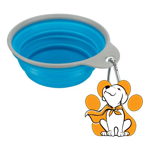 Trixie Travel Bowl Blue 500ml, Putna Činija Od Silikona, Plava Cene