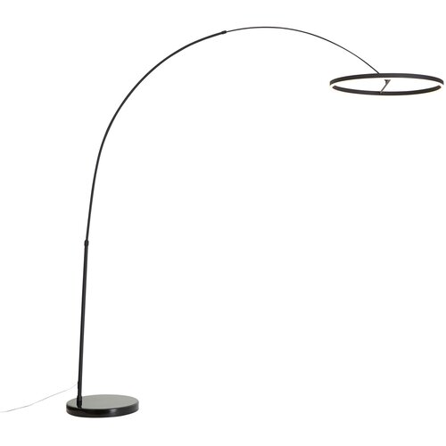 QAZQA Design booglamp zwart incl. LED 3-staps dimbaar - Anello Cene