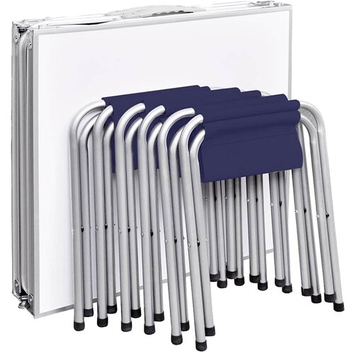  Sklopivi set stola za kampiranje i 6 stolaca podesiva visina 180x60 cm Slike