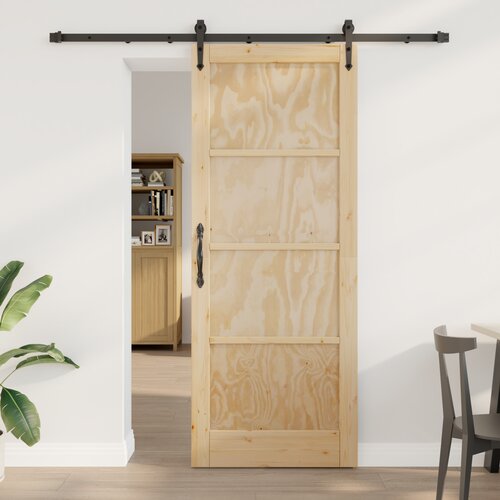 vidaXL drsna vrata s setom opreme 83x211 cm trda borovina, notranja vrata 'ORKDAL'83x211x4 cm trda borovina Cene