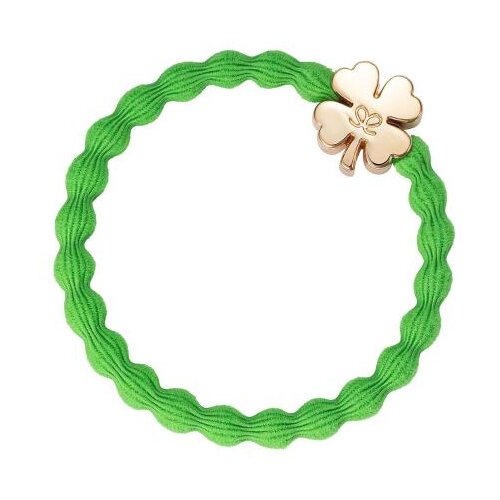 By Eloise London Gold Clover Leaf Apple Green elastika za lase Cene