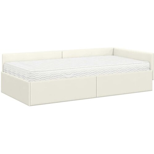  Kutni krevetni okvir s madracem 2 kom. Krem 90 x 190 cm Bar&amp;scaron;un Slike