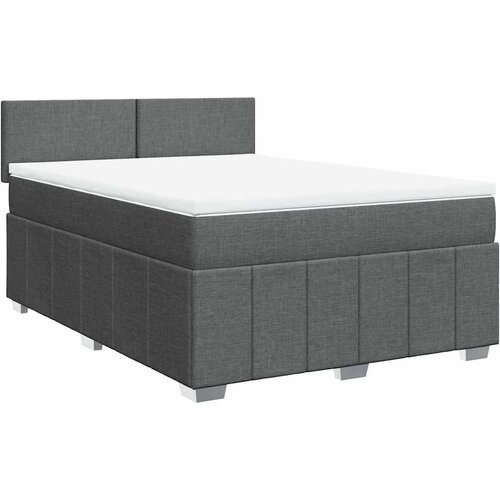 Maison Chic Box spring posteljni - Vzmetna postelja z vzmetnico temno siv 140x190 cm blago SL11452, (21903756) Cene