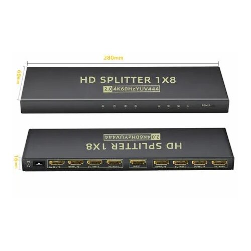 X Wave Adapter HDMI 2.0 Spliter 8K,1-in 8-out,Activ Slike