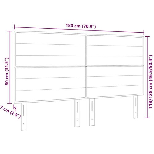  LED glava kreveta S LED lampica Crna 180 cm Poliester - Crna 180 cm Visoki uzglavlje Slike