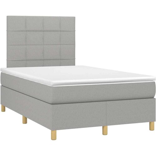  s oprugama i madracem LED svjetlosivi 120x190 cm tkanina Slike