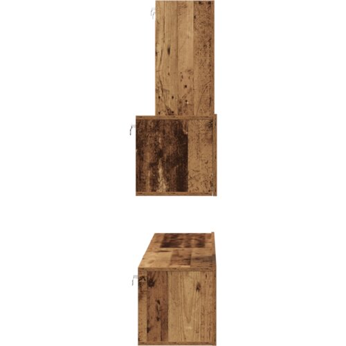 vidaXL Stenski TV kabinet 4 pcs Staro les Srednja Oblikovan les Cene