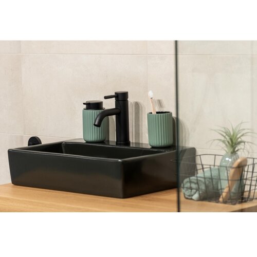 Wenko 24807100 - Dozator tečnog sapuna BELLUNO 8x13,5 cm zelena/crna Slike