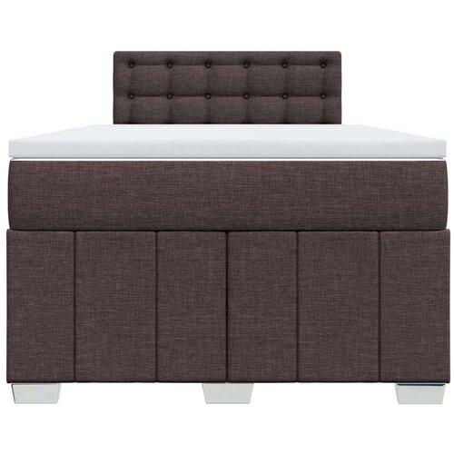 VidaXL Krevet box spring s madracem tamnosmeđi 120 x 190 cm od tkanine Slike