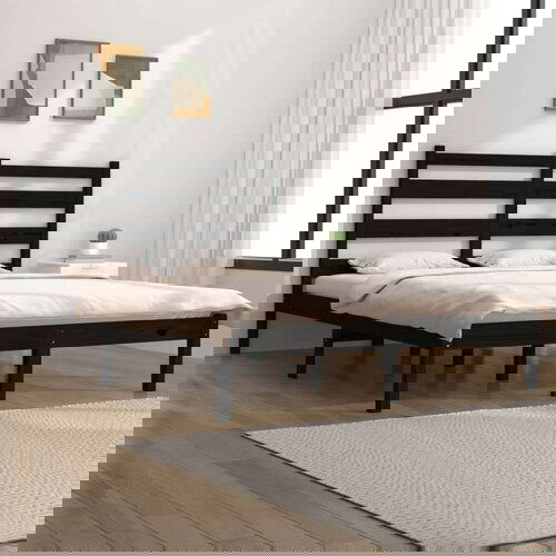  Posteljni okvir črn iz trdne borovine 200x200 cm, (20643611) Slike