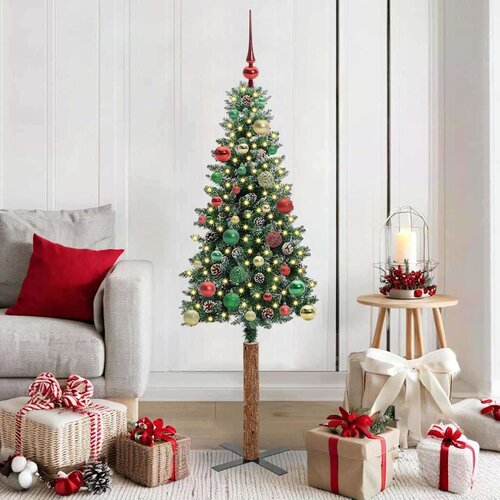 vidaXL Ožja jelka med 150 LED Zelena in Bela 150 cm PVC in trden bor Cene