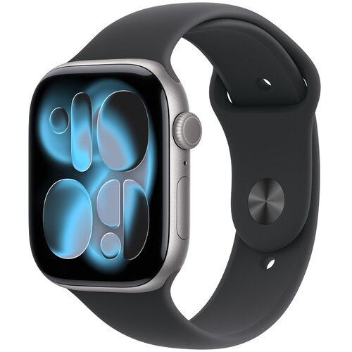 Apple pametna ura watch series 11 gps 42mm space grey aluminium case-black sport band - m/l (MEQX4WF/A) Slike