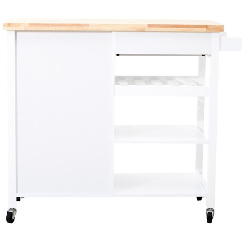 Premier Housewares Servirni voziček na kolesih iz masivnega kavčukovca 48x105 cm Frankfurt &amp;ndash; Slike