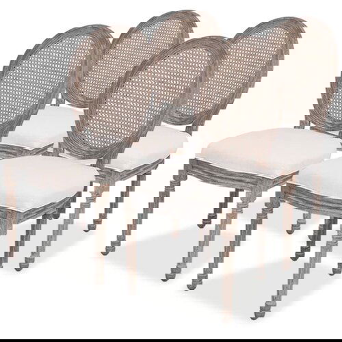 vidaXL Jedilni stoli 4 kosi krem blago Cene