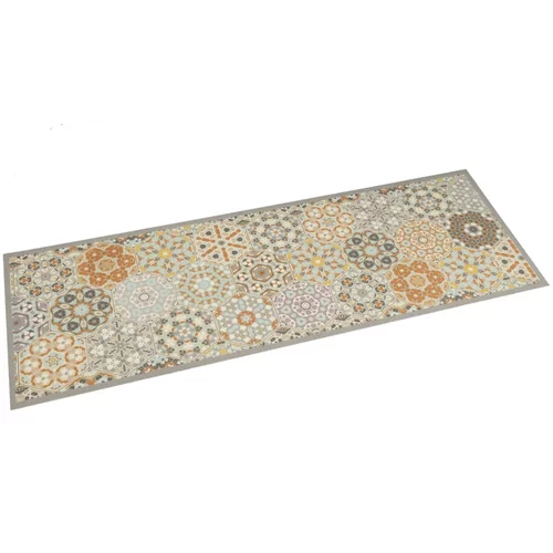vidaXL Kuhinjski tepih perivi pastelni šesterokuti 45 x 150 cm baršun