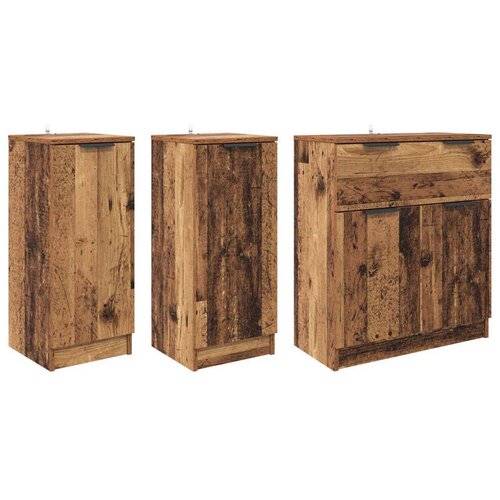VidaXL Kreveta s ladicama 3 pcs Staro drvo Konstruirano drvo Slike