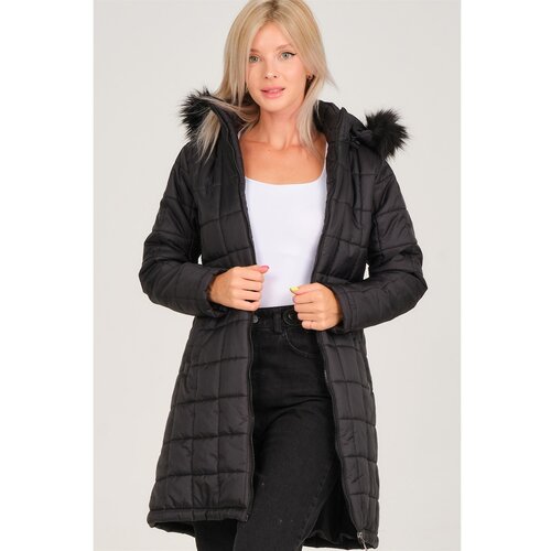 Dewberry Z6653 LADY COAT-LIGHT BLACK Slike