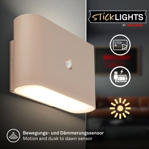 BRILONER 3878011 - led punjiva zidna svetiljka sa senzorom chat LED/3W/5V 2000 mah bež Slike