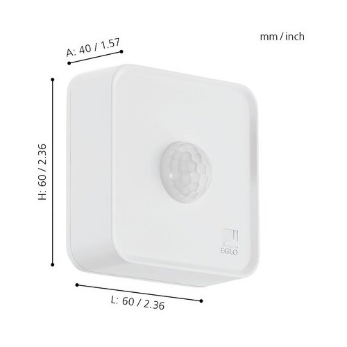 Eglo 33236 - spoljni senzor pokreta connect sensor, napajanje 3xAA, domet do 12 m, bela, IP44 Slike