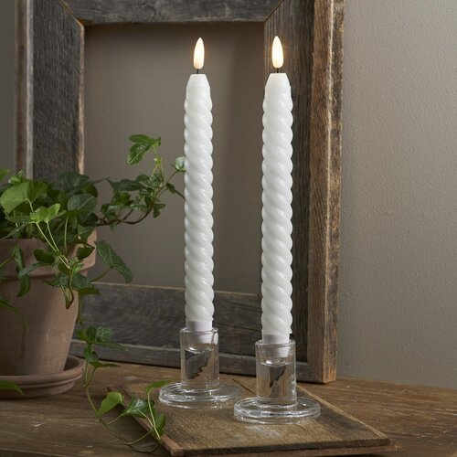 Star Trading Set od 2 LED svijeće od bijelog voska Flamme Swirl Antique, visina 25 cm Slike