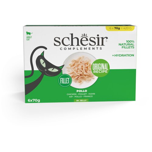 Ekonomično pakiranje Schesir Complements u želeu 24 x 70 g - Piletina Cijene