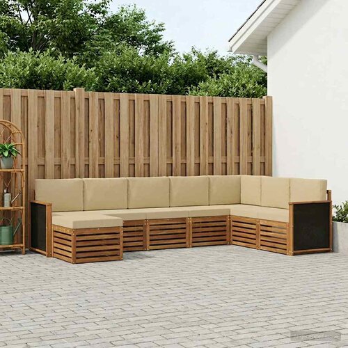 Set vanjskih sofa s jastukom 6 pcs Prirodna Cene