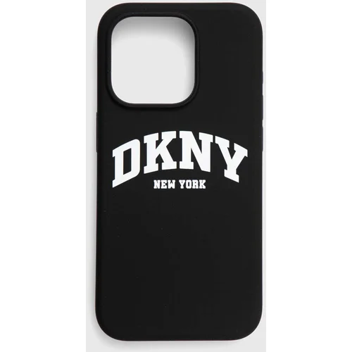 Dkny Etui za telefon iPhone 15 Pro črna barva, DKHMP15LSNYACH