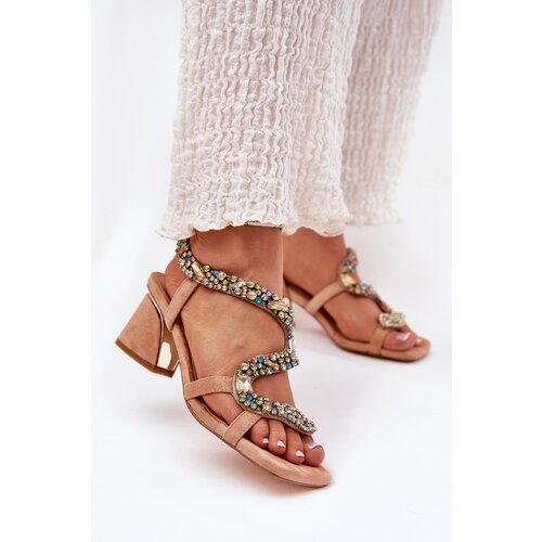 ARTIKER Womens Heeled Sandals With Crystals Cene