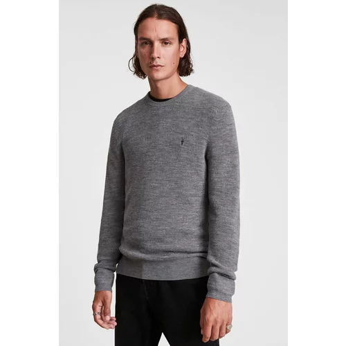 AllSaints Vuneni pulover za muškarce, boja: crna