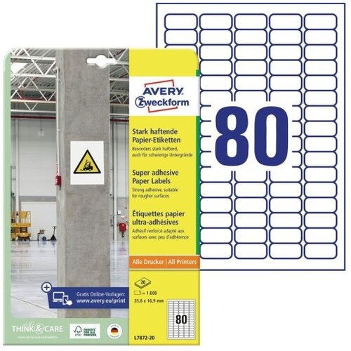  Etikete zweckform l7872-20 ZWECKFORM Slike