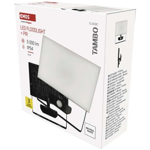 Emos led reflektor sa pir senzorom pokreta 50W tambo 5000lm nw IP54 ZS2942 Slike