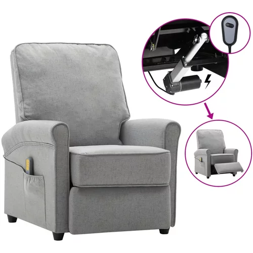  električna masažna fotelja od tkanine svjetlosiva