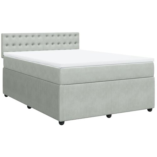 Maison Chic Box spring postelja - Vzmetna postelja z vzmetnico svetlo siva 160x200 cm žamet SL23966, (21891309) Cene