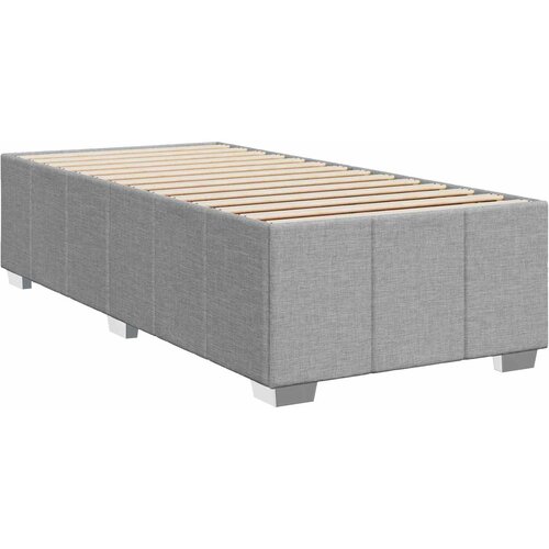  LED okvir za krevet s madracem Svjetlosiva 80 x 200 cm Tkanina Slike