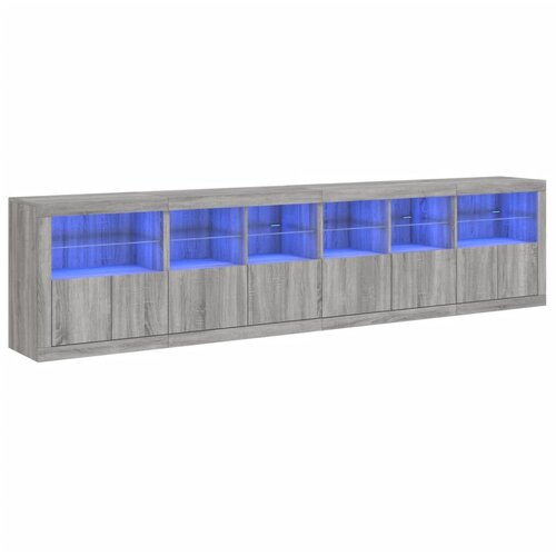 Maison Chic Komoda - Predalnik z LED lučkami siva sonoma 283x37x67 cm, (21720251) Cene